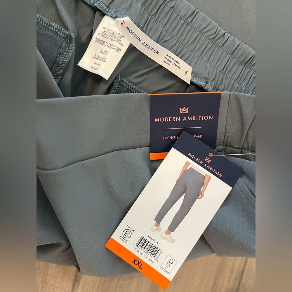 Modern Ambition Women's XXL High-Rise Travel Pants Nylon Lightweight NWT - Picture 4 of 4
